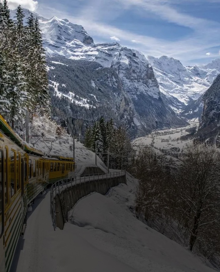 Swiss Alps scenic train ride