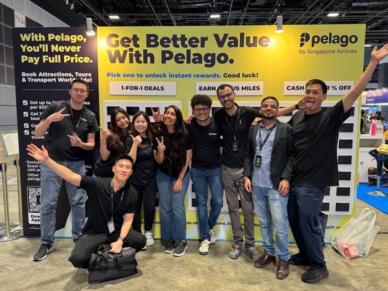 Pelago team at an event booth