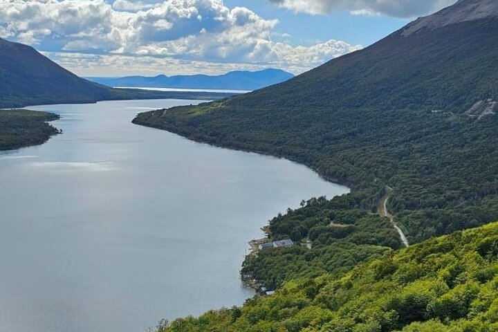 A panoramic view of hidden lake, one of the lakes we visit.