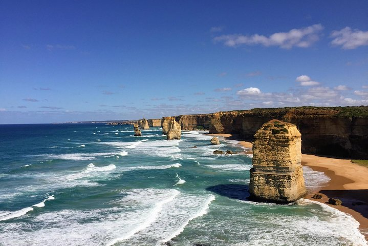 Discover the stunning coastline of the Shipwreck Coast featuring the iconic 12 Apostles rising majestically from the waves a perfect day trip from Melbourne. Enjoy breathtaking views and memorable moments.