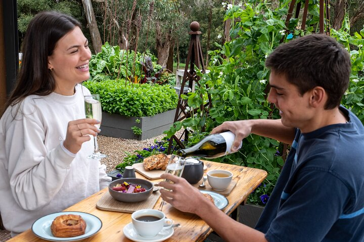 Savor the serenity of vineyard views and lush gardens while indulging in a delightful brunch perfect for celebrating memorable moments with someone special.