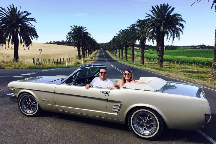 Feel the breeze as you cruise through the stunning Barossa Valley in a classic Mustang savoring gourmet delights and unforgettable landscapes on a personalised adventure.
