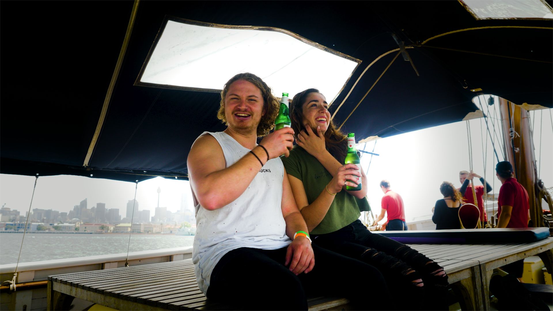 Savor the joys of a scenic cruise on Sydney Harbour while enjoying chilled drinks and the company of friends exploring the rich history of Goat Island intertwined with modern luxury.