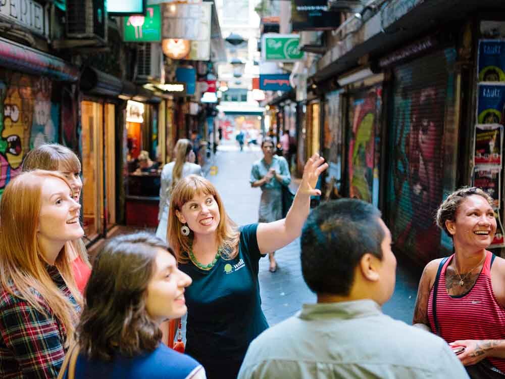 Explore Melbourne’s eclectic laneways where food adventures await. Discover unique eateries savor delicious bites and enjoy engaging stories from local guides amid colorful street art.
