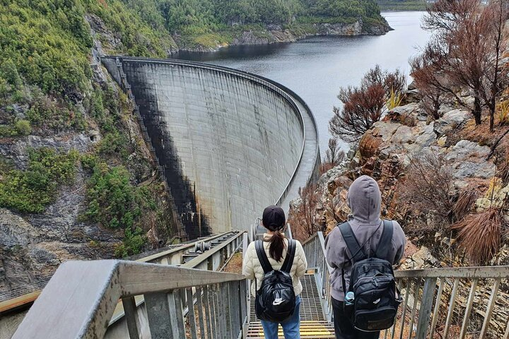 Daring to descend the stairs onto Australia's highest arch dam