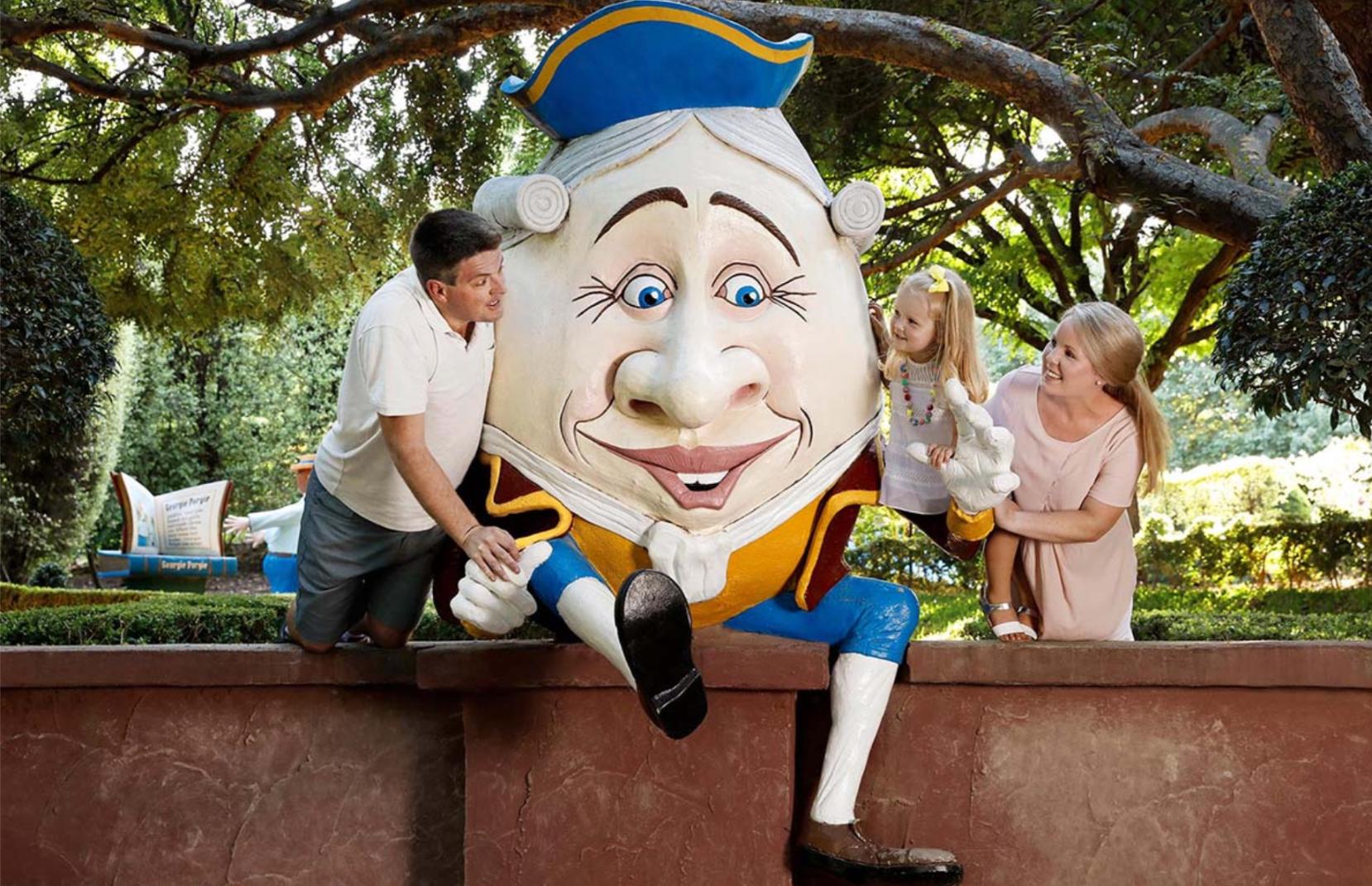 Experience joy in the heart of nature with whimsical characters delightful scenery and engaging paths perfect for families exploring the wonders of Hunter Valley Gardens.