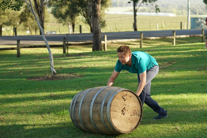 Experience laughter and teamwork as you roll wine barrels with friends in beautiful Hunter Valley. Pair the fun with a wine or beer tasting for an unforgettable day!