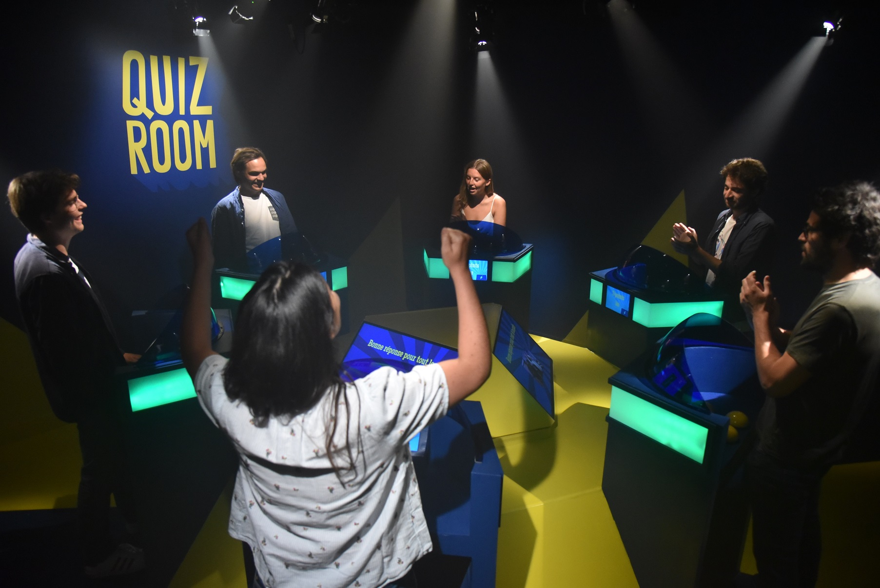 Dive into an interactive trivia challenge where friends can showcase their knowledge and teamwork under dazzling lights. Laughter and surprises await in this unique game show setting!
