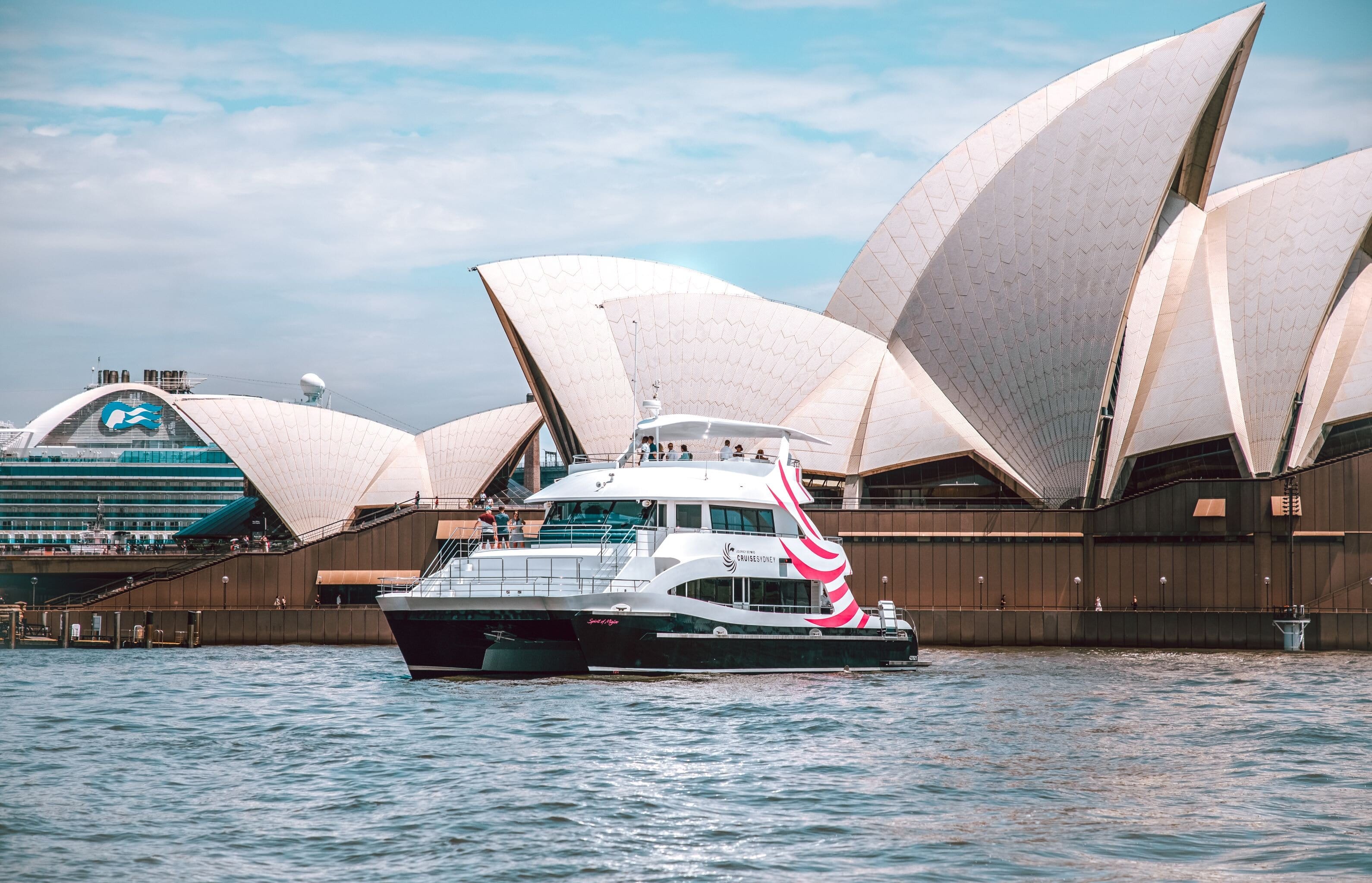 Sail past Sydney's iconic landmarks aboard a spacious vessel enjoying breathtaking views and a delicious 2-course meal crafted from local ingredients. An unforgettable dining experience on the water awaits.