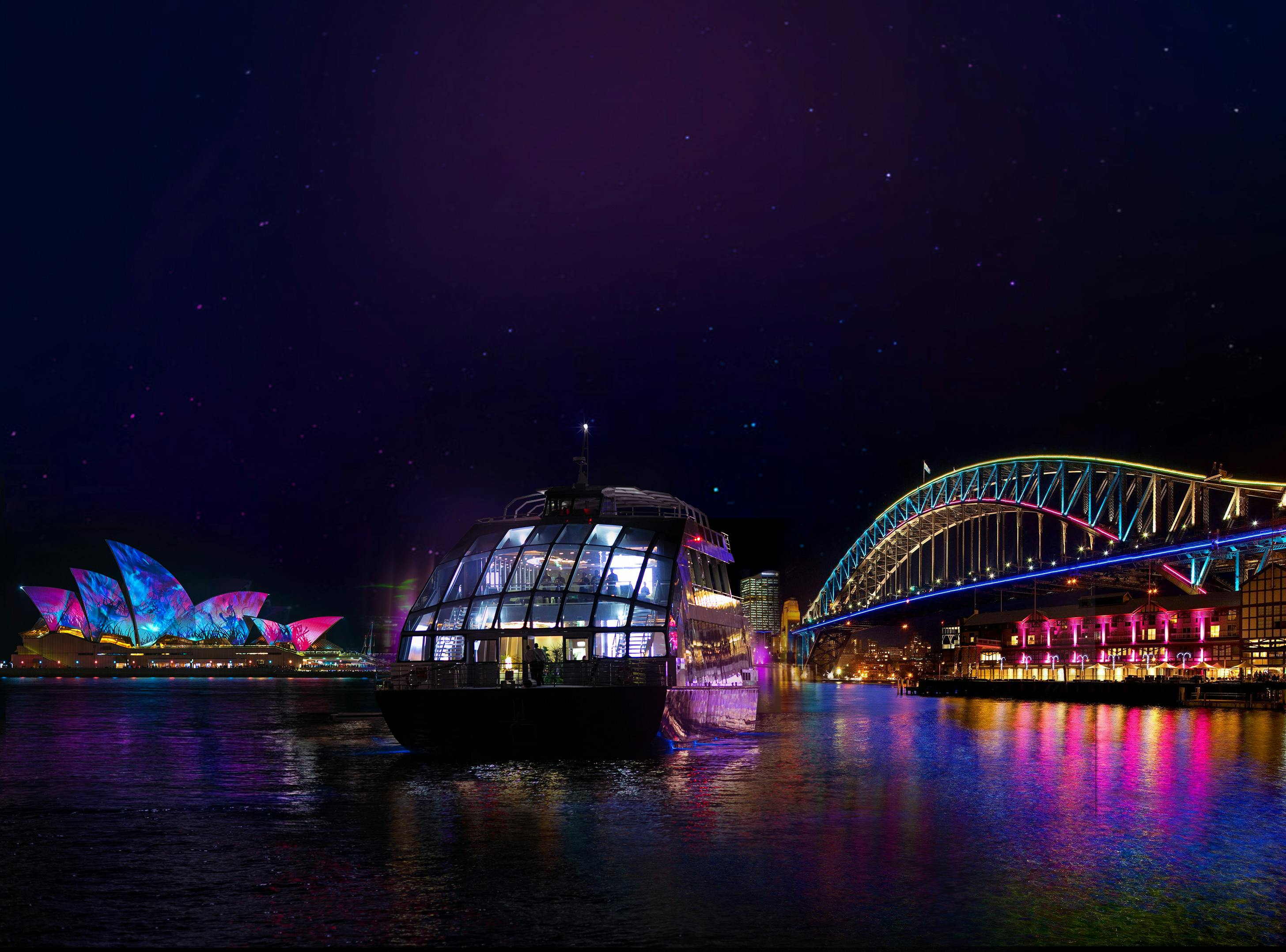 Sydney: Vivid Sydney Clearview Glass Boat Dinner Cruise - Photo 1 of 10