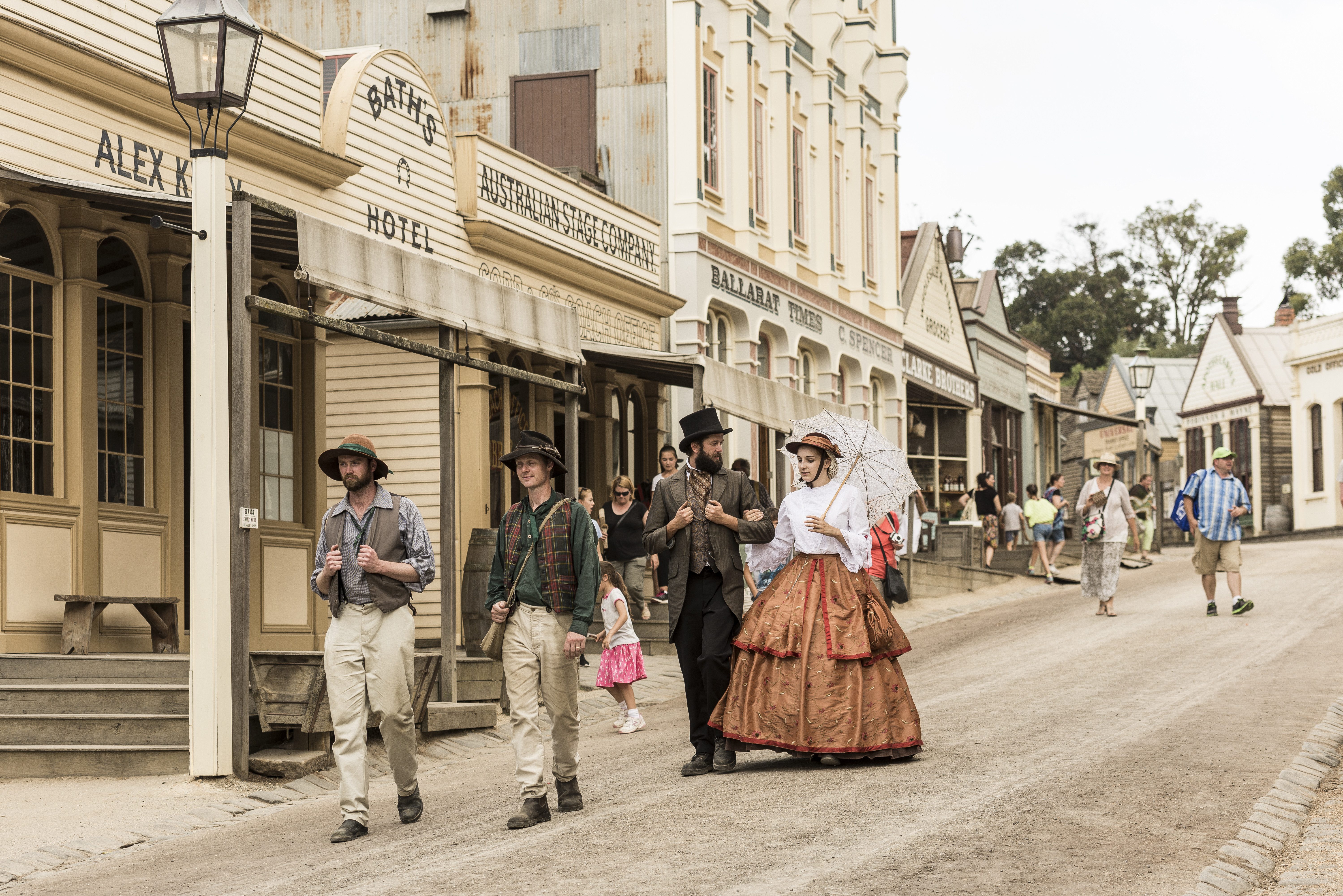 Step back in time at Sovereign Hill where costumed characters bring the gold rush era to life complementing the historic streets and charming architecture of this unique Australian destination.