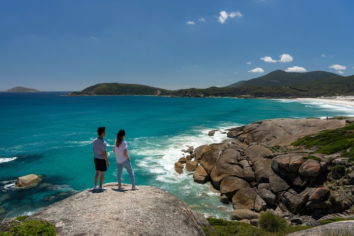 Breathtaking coastal views and crystal-clear waters await in Wilson's Promontory where expert guides lead small group explorations providing insights into nature and local wildlife. Discover the beauty together.