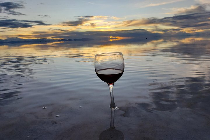 He came at sunset on the Salar de Uyuni