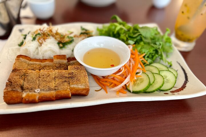 Vietnamese vegetarian crispy roasted pork imitation