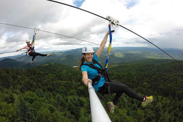 Side-by-side ziplining over Mont. Tremblant!