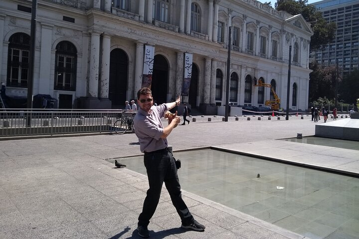 Montt-Varas square or Justice Square, in front of the Former Congress south facade being painted.