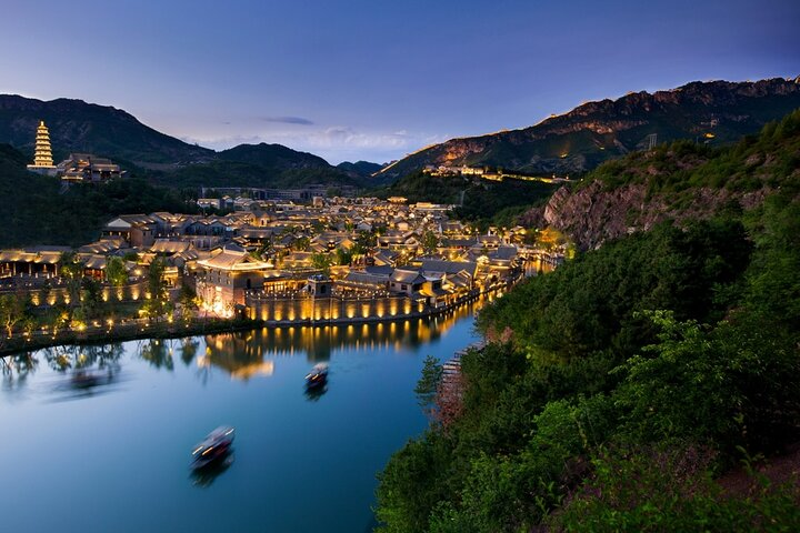 Gubei Water Town with lights on