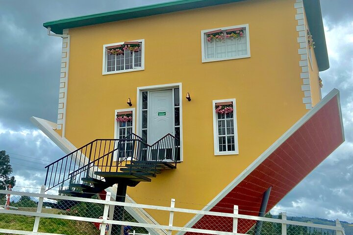 The crazy house House upside down.