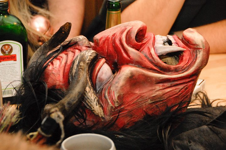 Experience the essence of Krampus as this striking mask captures the spirit of ancient traditions paired with festive cheer at bustling Christmas markets and unique local activities.