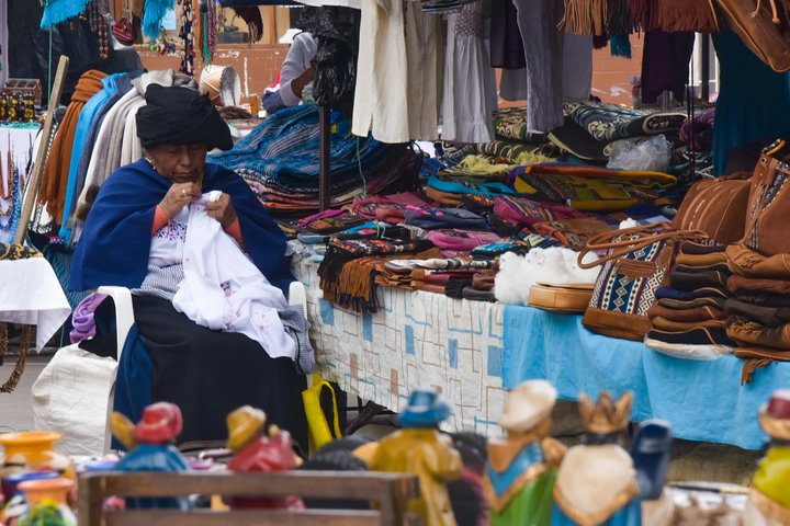 Ponchos square in Otavalo