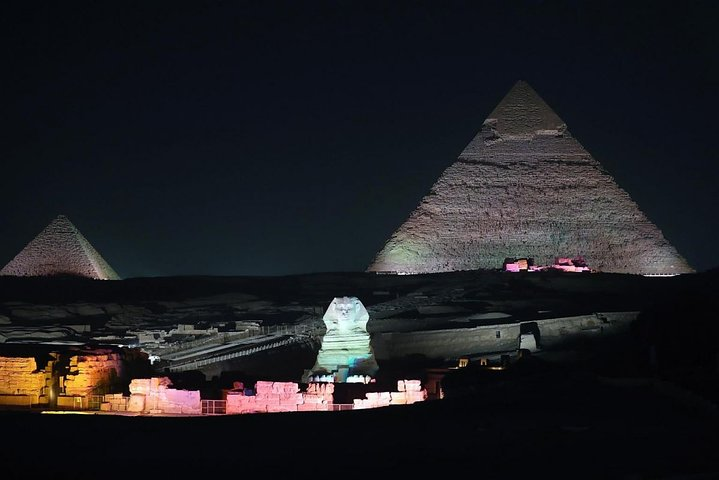 Cairo: Evening Sound & Light Show Into the History at Giza Pyramids & Entry fee  - Photo 1 of 8