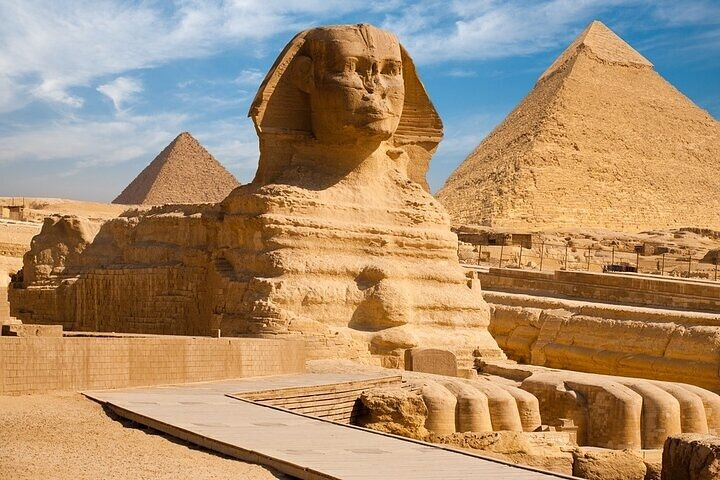 Pyramids and Sphinx at Giza Plateau