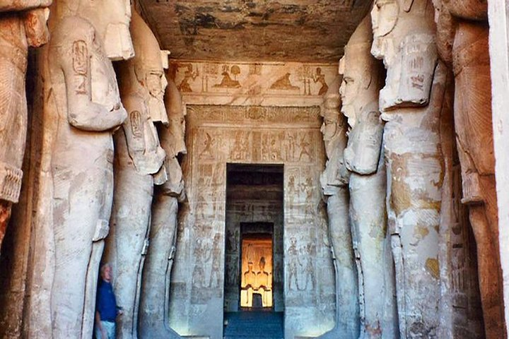 Interior Great Temple of Ramses II - The great pharaoh depicted as Osiris