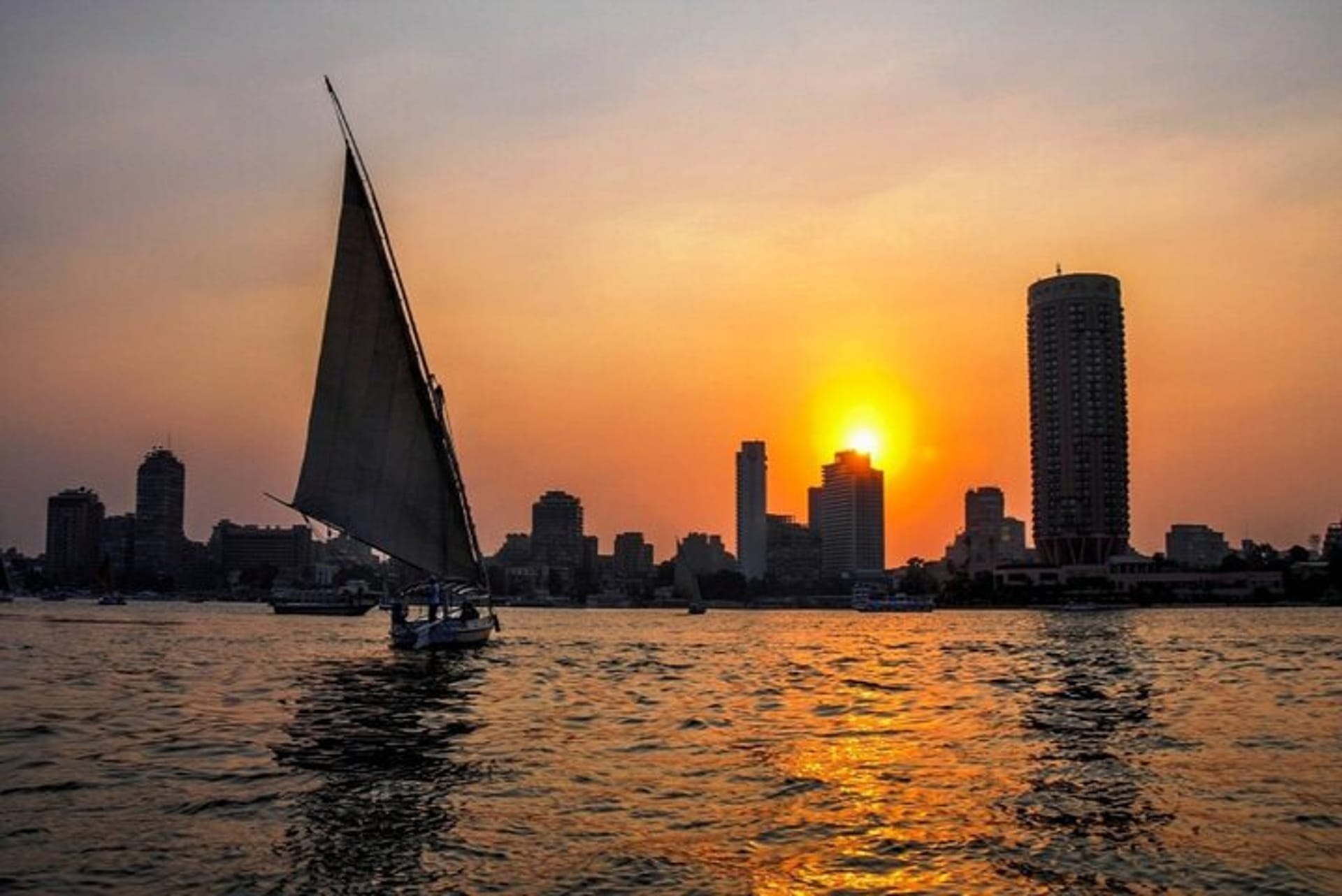 Sunset felucca Cairo