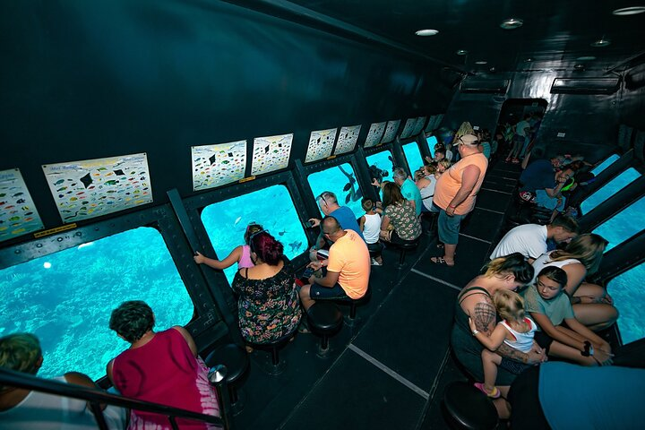 Underwater viewing cabin aboard a semi-submarine in Hurghada