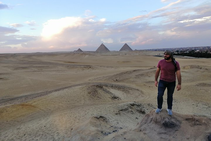 magical sunset at the Pyramids