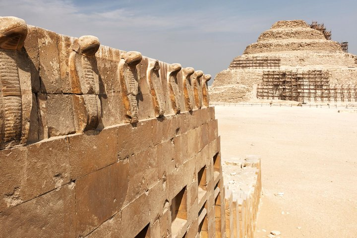 Cobra statues guarding Step Pyramid complex 