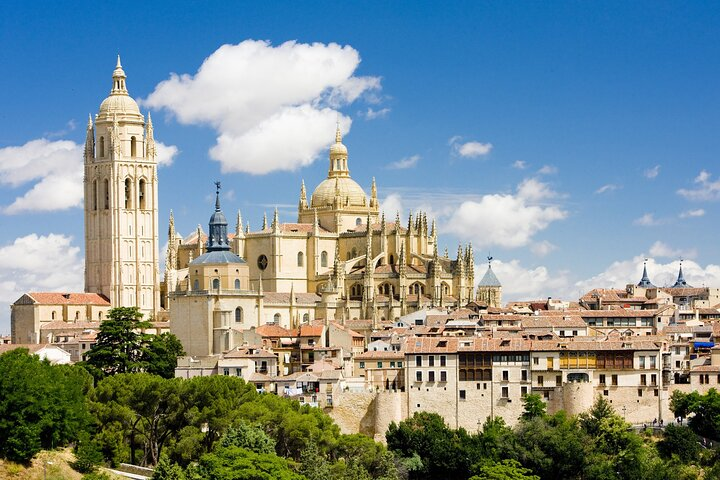 Avila with Walls and Segovia with Alcazar from Madrid in Madrid