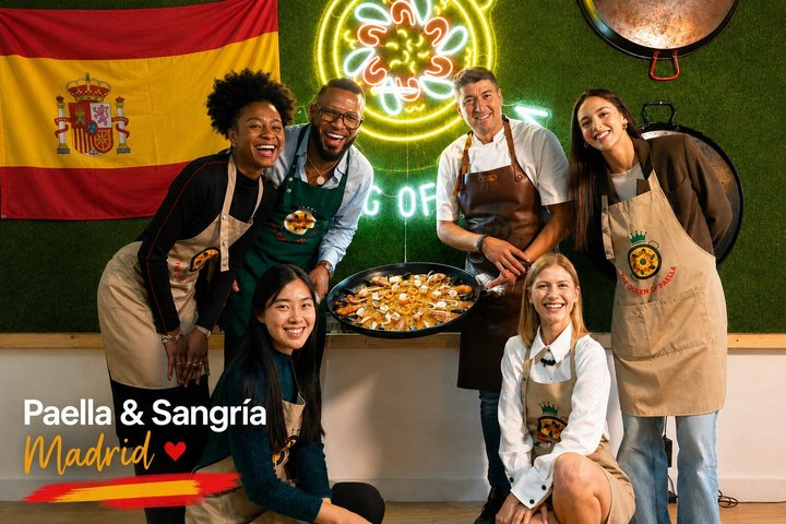 Madrid: Paella & Sangria Class - Chicken, Seafood & Vegan Option. - Photo 1 of 25