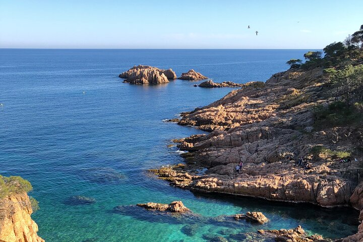 Discover the serene coastline of Costa Brava where rocky shores meet crystal-clear waters perfect for a leisurely exploration of Spain's stunning Mediterranean landscapes.