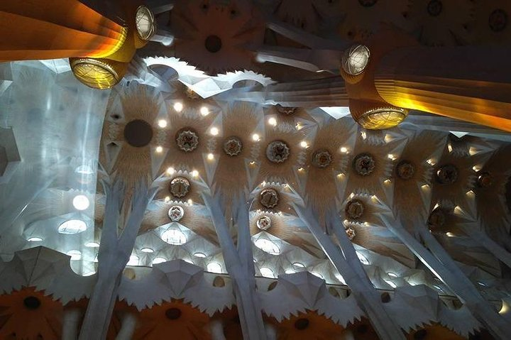 Hyperboloid sky in the interior of Sagrada Familia