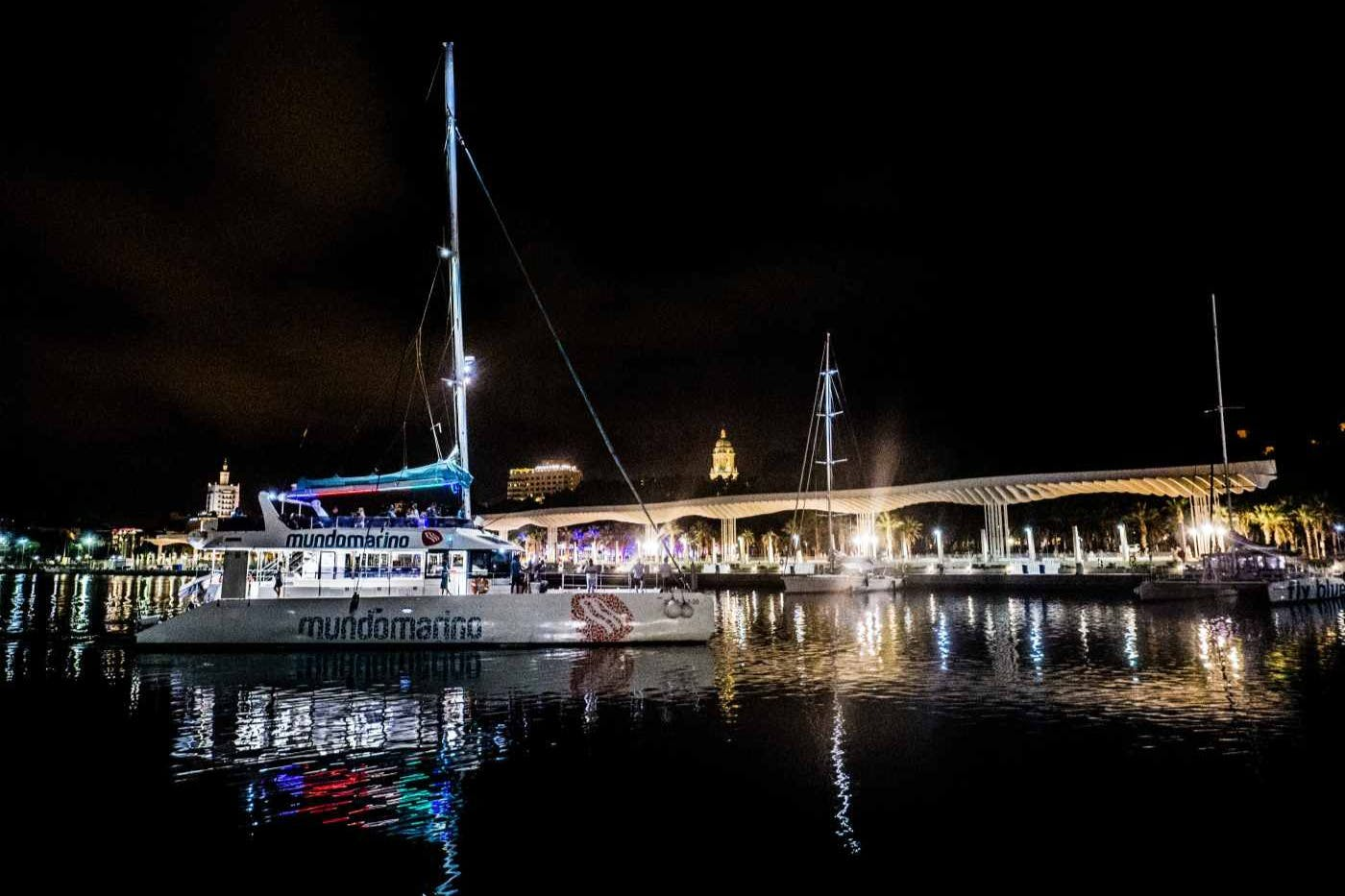 Malaga: Night Catamaran Cruise + Drink - Photo 1 of 4