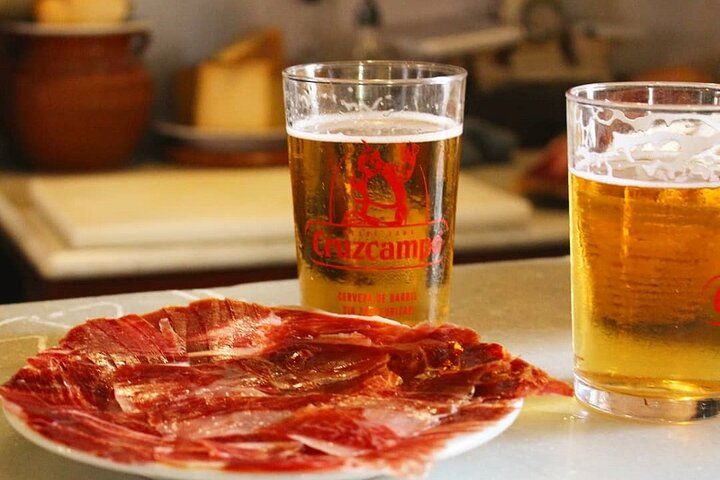 Iberian Ham and Cruzcampo Beer

