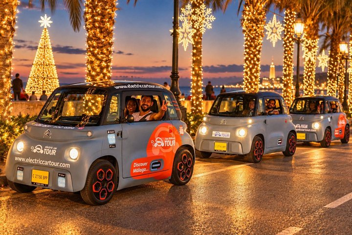 Málaga Christmas Lights & Night Tour by Electric Car - Photo 1 of 12