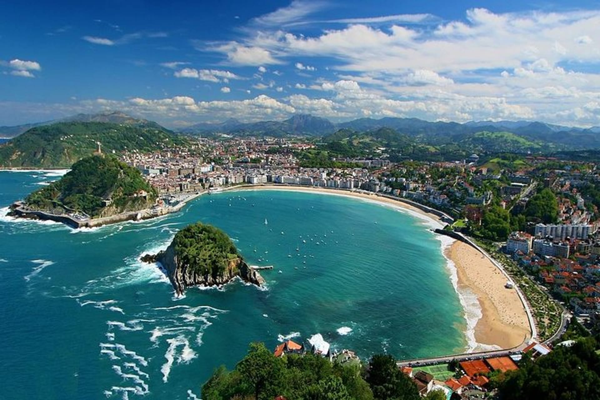 La Concha Bay in San Sebastián, Spain