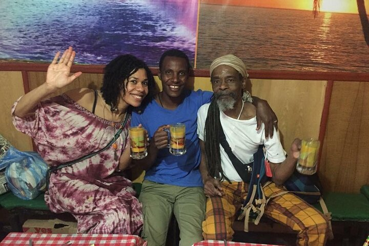 Enjoying fresh juice and smoothies in a café in Addis