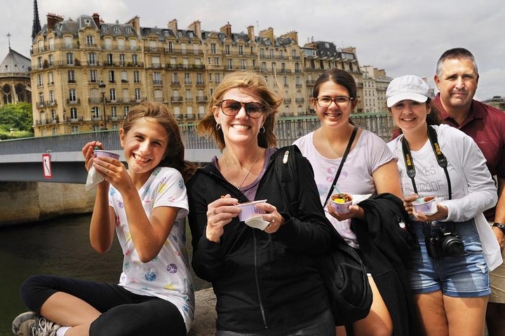 Eating homemade ice cream in Paris