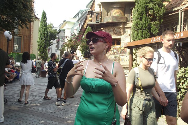 Tour guide explaining