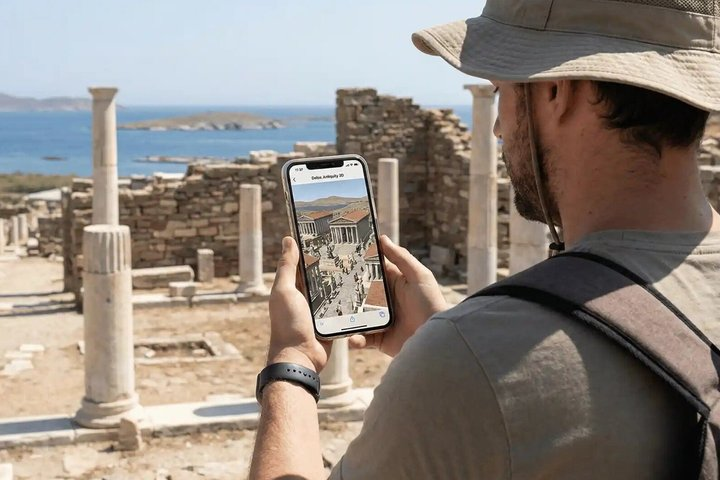 Mykonos Sunset Cruise to Rhenia, 3D Self-Tour of Delos, Dinner - Photo 1 of 12