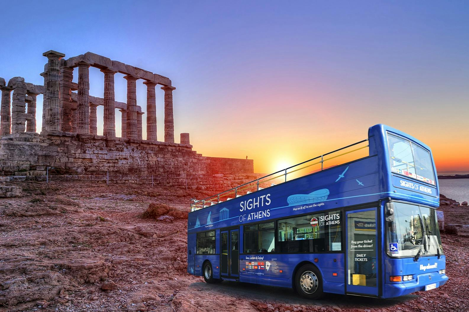 Sights of Athens Combo: Hop-on Hop-off Bus + Cape Sounion Sunset Tour - Photo 1 of 4
