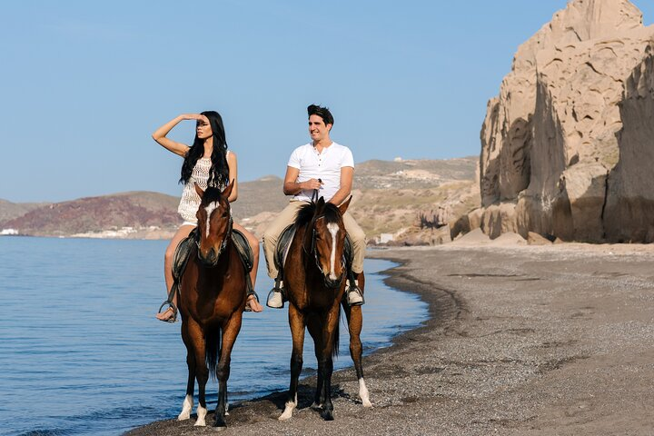 Santorini: Horse riding to the Black Sandy Beach (Eros beach) - Photo 1 of 17
