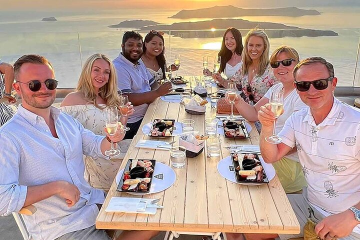 Santorini Wine Adventure in 3 wineries with 12 Tastings and Tapas