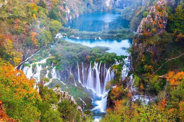 The largest, oldest and most visited Croatian national park Plitvice lakes.