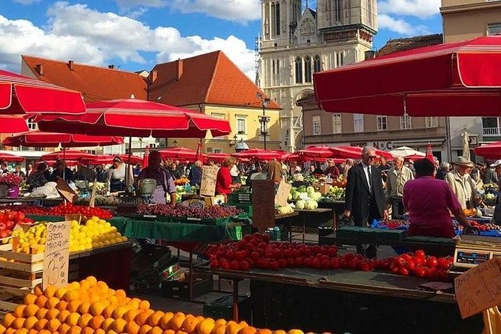 Zagreb's famous food market Dolac