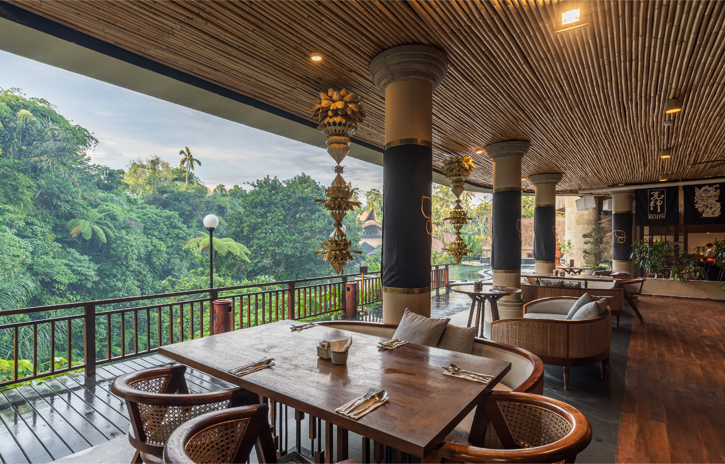 Immerse in an exquisite dining experience at Ankhusa surrounded by lush jungle views and the soothing sounds of a river while savoring authentic Indonesian dishes crafted with passion.