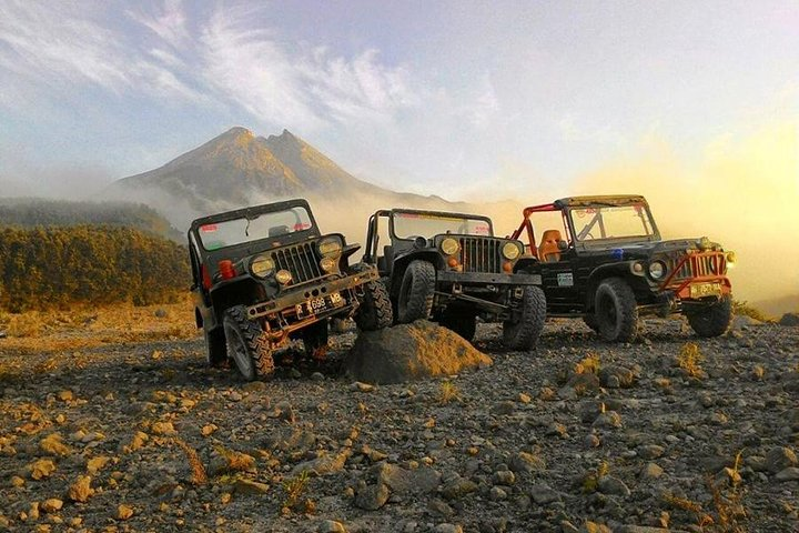 Experience the thrill of an off-road jeep adventure near Mount Merapi where stunning landscapes and the majesty of nature await at every turn. Perfect for the adventurous spirit!